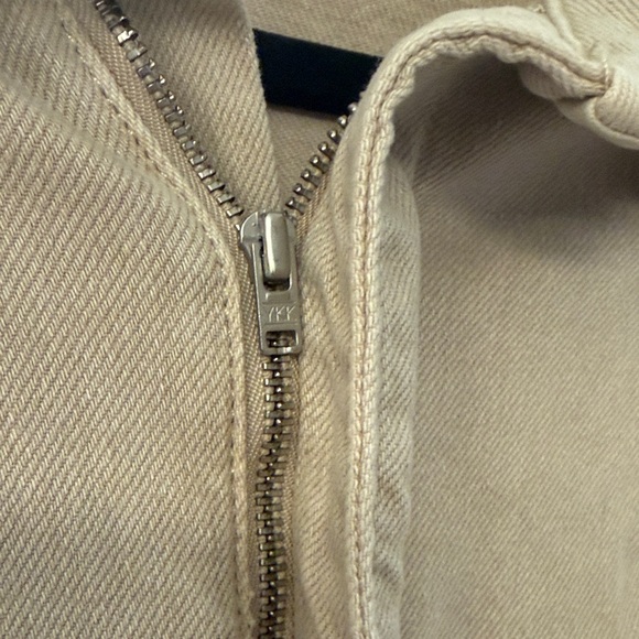 Good American Tan Utility Jean Dress with zip up and buttons. Size Medium - Picture 7 of 11